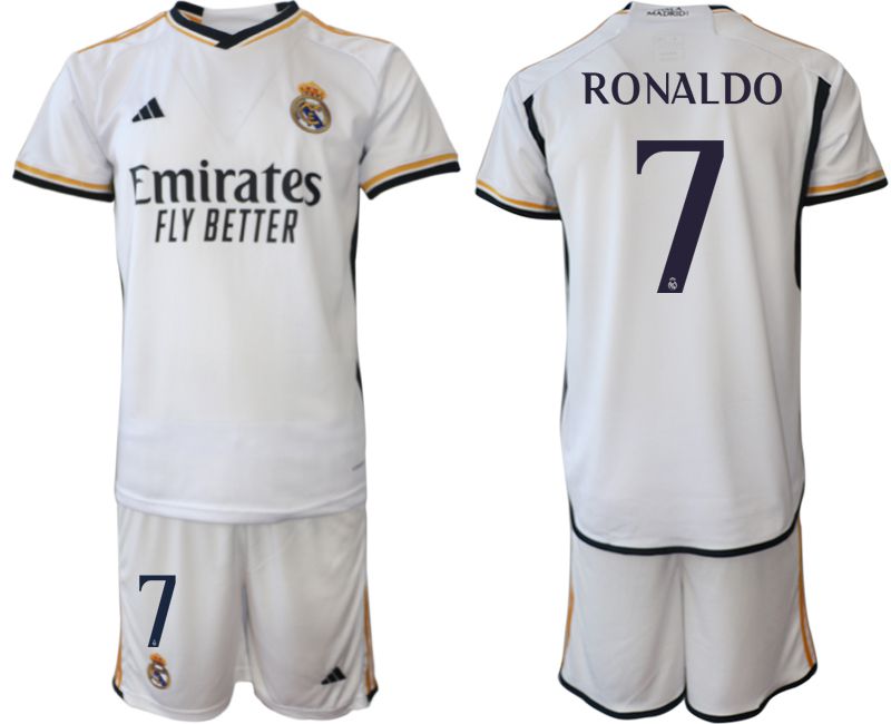 Men 2023-2024 Club Real Madrid home white 7 Soccer Jerseys